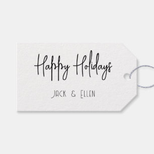Étiquettes-cadeau Tags cadeaux de Noël blanc contemporain
