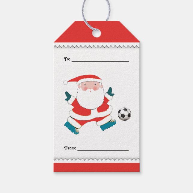 Étiquettes-cadeau Tags cadeaux de Noël de football (Devant)
