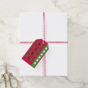 Étiquettes-cadeau Tags cadeaux de Noël Joy Red Green