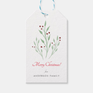 Étiquettes-cadeau Tags cadeaux de Noël simple Cherry Holidays