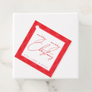 Étiquettes Cadeau Tags cadeaux de vacances plaid - Rouge et Rose cha