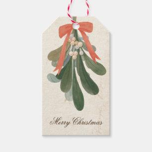 Étiquettes-cadeau Tags cadeaux de vacances vintage Mistletoe