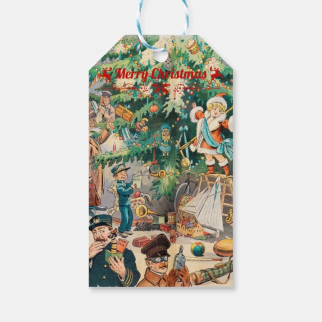 Étiquettes-cadeau Tags Cadeaux Lithographiques de l'arbre de Noël Vi (Dos)