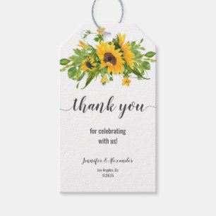 Étiquettes-cadeau Tags Cadeaux Merci Sunflowers