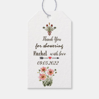 Étiquettes-cadeau Tags de Merci floral personnalisé Imprimable