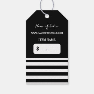 Étiquettes-cadeau Tags du prix du salon de coiffure en mode noir bla