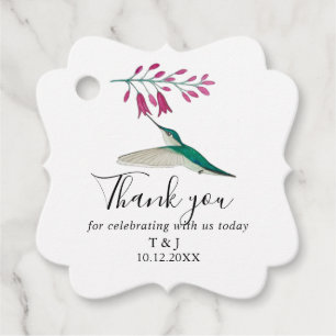 Étiquettes Cadeau Tags favoris de mariage de colibri personnalisés