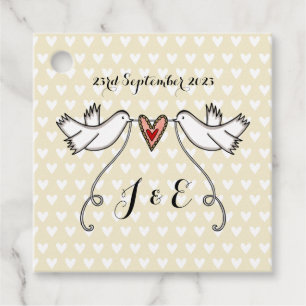 Étiquettes Cadeau Tags favoris de mariage des colombes blanches pers