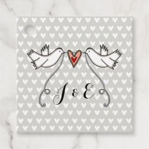 Étiquettes Cadeau Tags favoris de mariage des colombes blanches pers