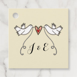 Étiquettes Cadeau Tags favoris de mariage des colombes blanches pers