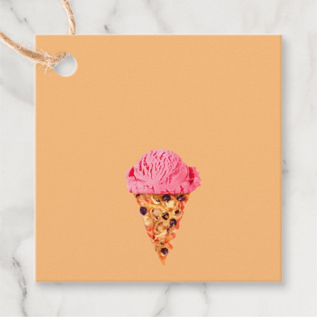Étiquettes Cadeau Tags Favour de la pizza à la crème glacée (Devant)