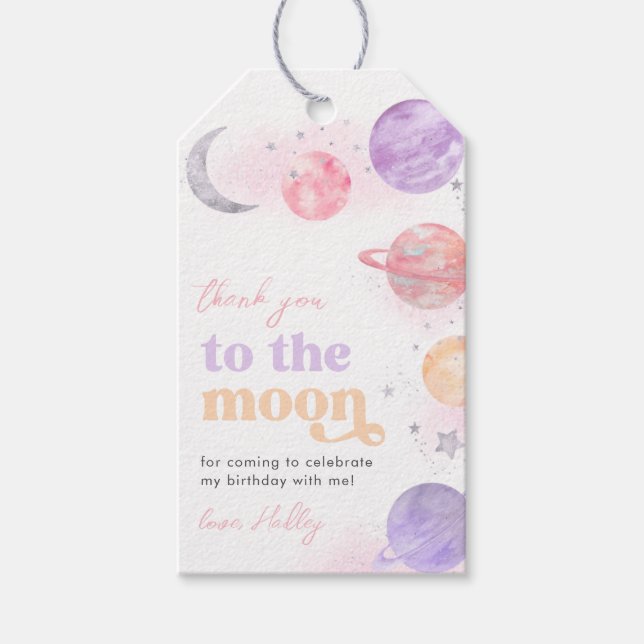 Étiquettes-cadeau Tags Fille's Space Favor (Devant)