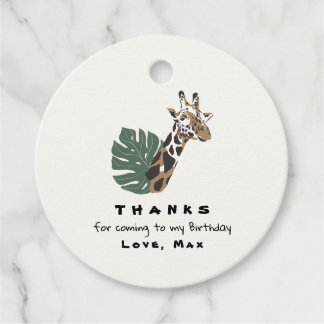 Étiquettes Cadeau Tags Giraffe Wild One Favor