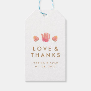 Étiquettes-cadeau Tags Mariage Pink Tulip Favor Merci