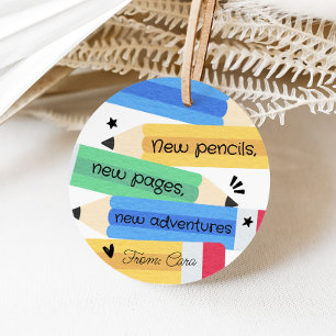 Étiquettes Cadeau Tags préférés de l'école de crayon enseignant
