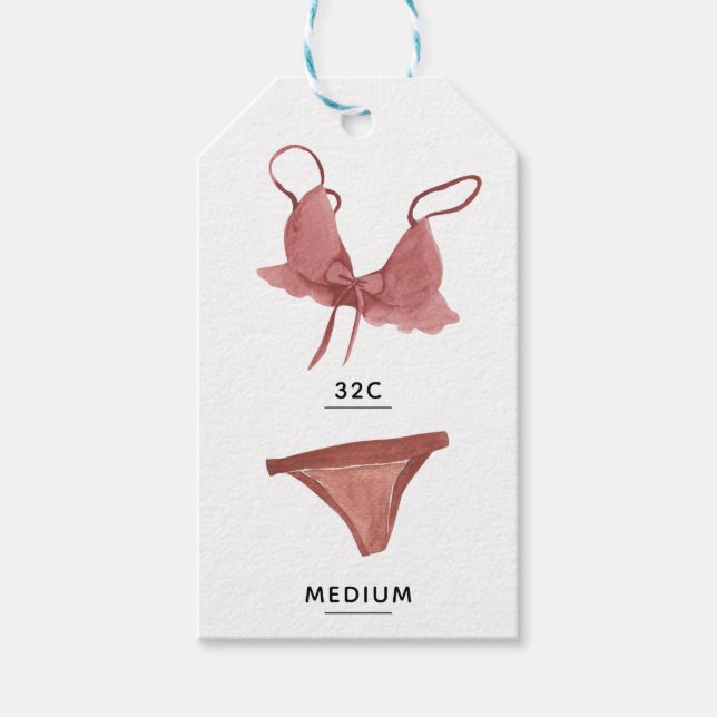 Étiquettes-cadeau Taille de la lingerie (Devant)
