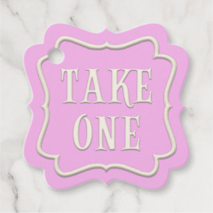 Étiquettes Cadeau "Take One" Wonderland Tea Party rose Personnalisé