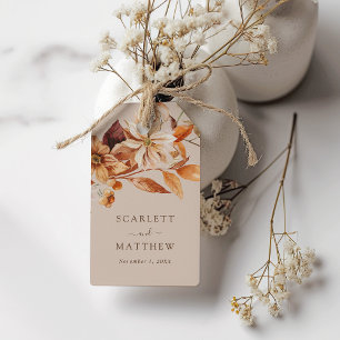 Étiquettes-cadeau Tan Fall quitte Mariage Favor Tags