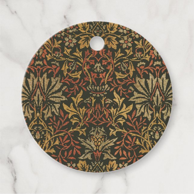 Étiquettes Cadeau Tapisserie du jardin de fleurs William Morris (Devant)