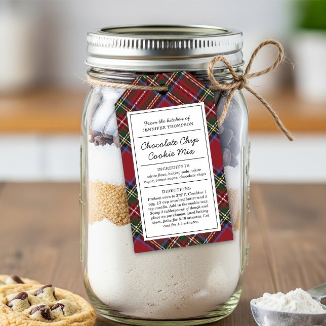 Étiquettes-cadeau Tartan Rouge Classique Nourriture Maison (Créateur téléchargé)