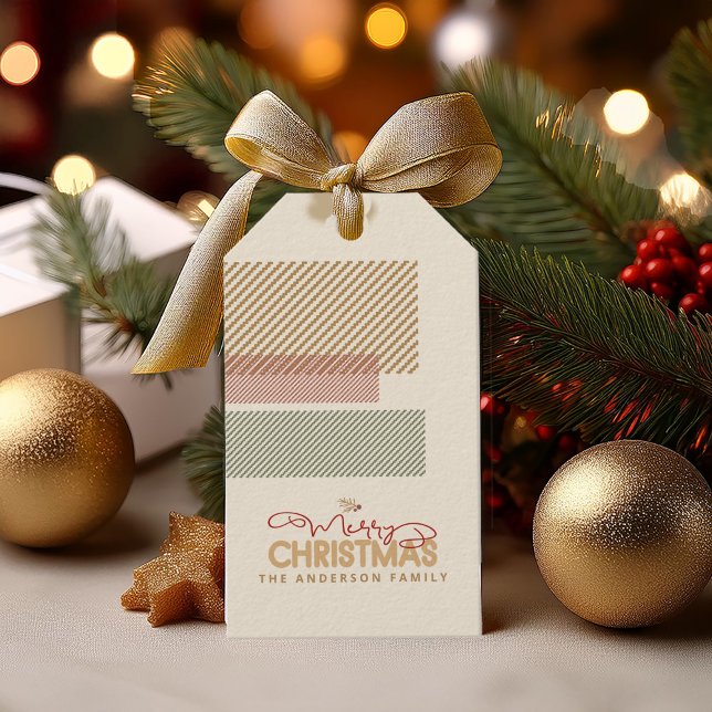 Étiquettes-cadeau Tartan Twill Joyeux Noël ID1141A (Créateur téléchargé)