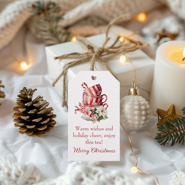 Étiquettes-cadeau Tasses à thé à la menthe de Noël préférées (Créateur téléchargé)