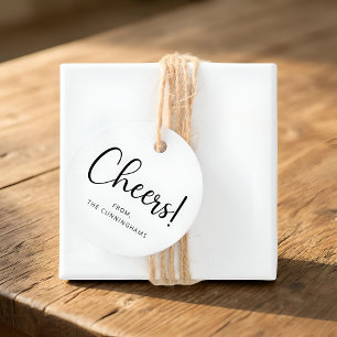 Étiquettes Cadeau Tchin ! Nom de famille élégant simple et moderne