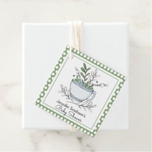 Étiquettes Cadeau Tea Cup Tea Party Baby shower Merci