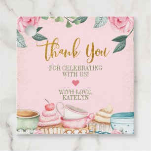 Étiquettes Cadeau Tea Party Aquarelle Floral Party Favoriser Tags