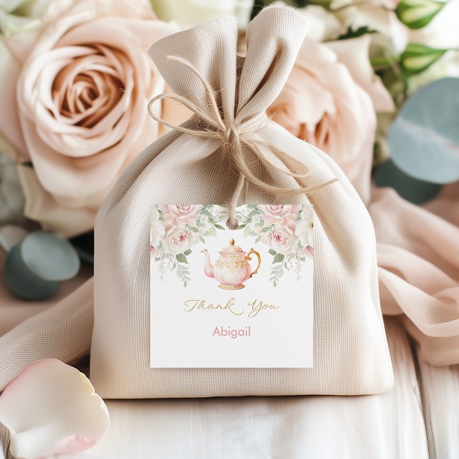 Étiquettes Cadeau Tea Party Baby Shower (Tea Party Baby Shower Favor Tags)