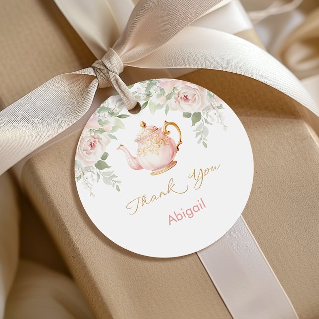 Étiquettes Cadeau Tea Party Baby Shower (Tea Party Baby Shower Favor Tags)