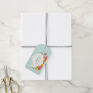 Étiquettes-cadeau Tea Party Baby shower Teapot Spring Floral