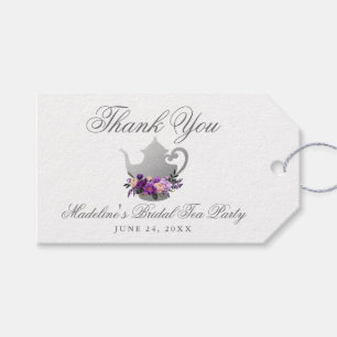 Étiquettes-cadeau Tea Party Fête des mariées violet violet Merci