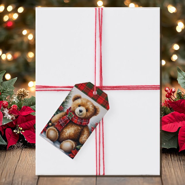 Étiquettes-cadeau Teddy Bear Add Names Christmas (Créateur téléchargé)
