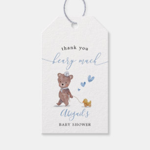 Étiquettes-cadeau Teddy Bear Boy Baby shower Favoriser