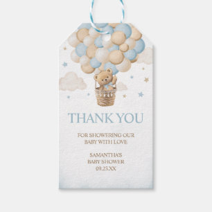 Étiquettes-cadeau Teddy Bear Hot Air Balloon Baby shower Favoriser T