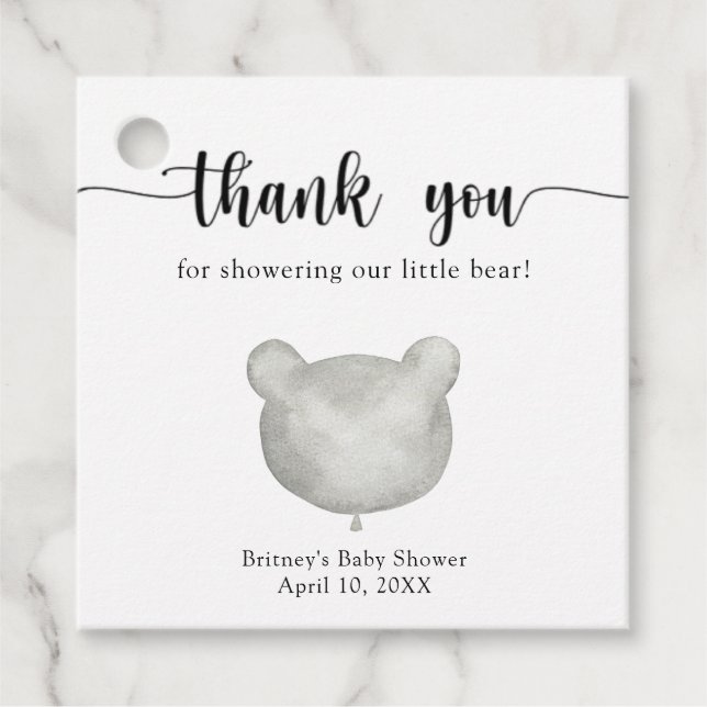 Étiquettes Cadeau Teddy bear merci (Devant)