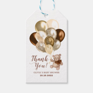 Étiquettes-cadeau Teddy Bear Merci Baby shower Faveurs Balises cadea
