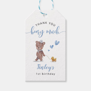 Étiquettes-cadeau Teddy Bear Sailor Boy fête d'anniversaire