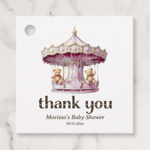 Étiquettes Cadeau Teddy Bear Twin Girl Baby shower Favoriser Tags