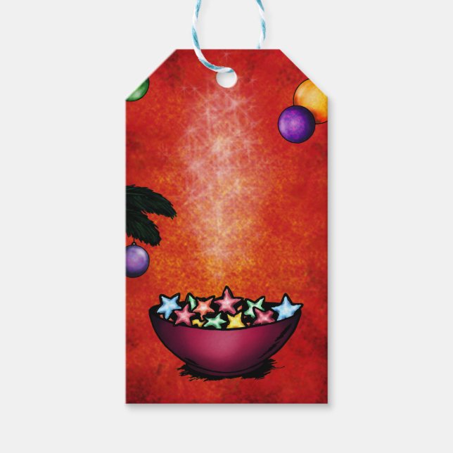 Étiquettes-cadeau témoin de noël bowl étoile biscuits (Devant)