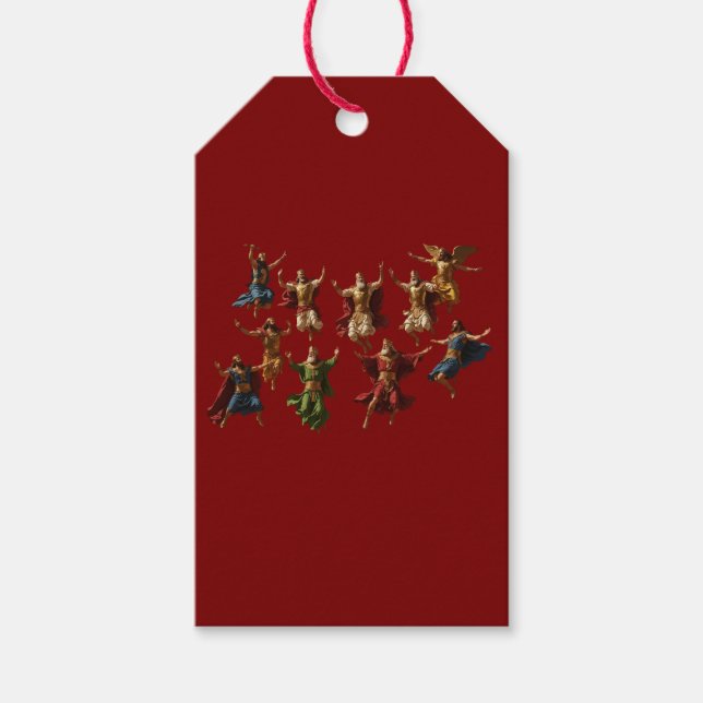 Étiquettes-cadeau Ten Lords Leaping The Ten Commandments Vector  (Devant)