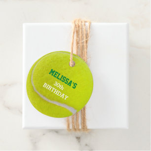 Étiquettes Cadeau Tennis Ball Jaune et Vert