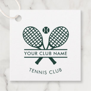 Étiquettes Cadeau Tennis Country Club Nom Green Custom