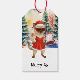 Étiquettes-cadeau Tennis sur le thème de Noël pour les amoureux des