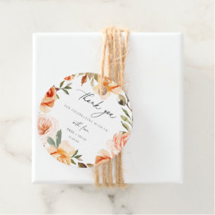Étiquettes Cadeau Terme Automne Floral Mariage Merci Favoriser Tags