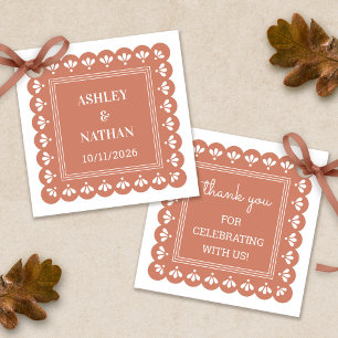Étiquettes Cadeau Terra Cotta Automne Mariage Favour Tags