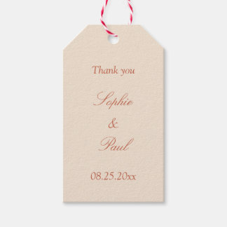 Étiquettes-cadeau Terracotta Script Wedding Favor Tags cadeaux