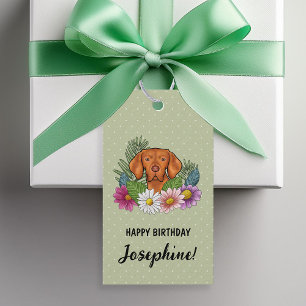 Étiquettes-cadeau Terrier Wheaten à poil doux Fleurs Anniversaire Ve