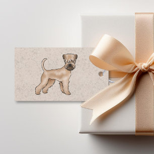 Étiquettes-cadeau Tervueren à poil doux debout sur du beige